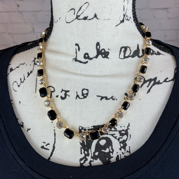 Anne Klein Jewelry - Anne Klein Gold, Black & Rhinestone Necklace
